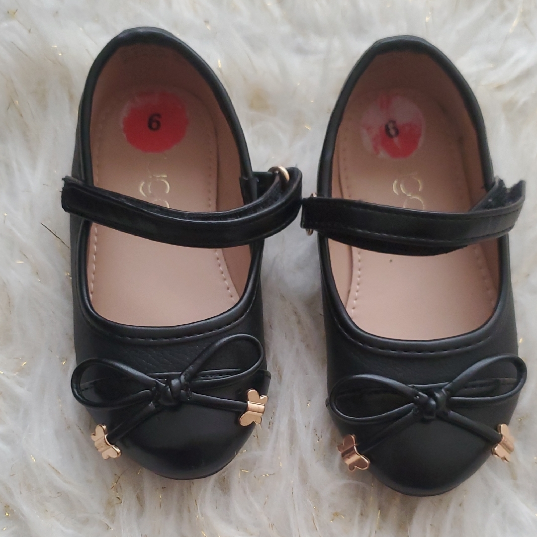 Sugar Black Dress Shoes With Bow Accent